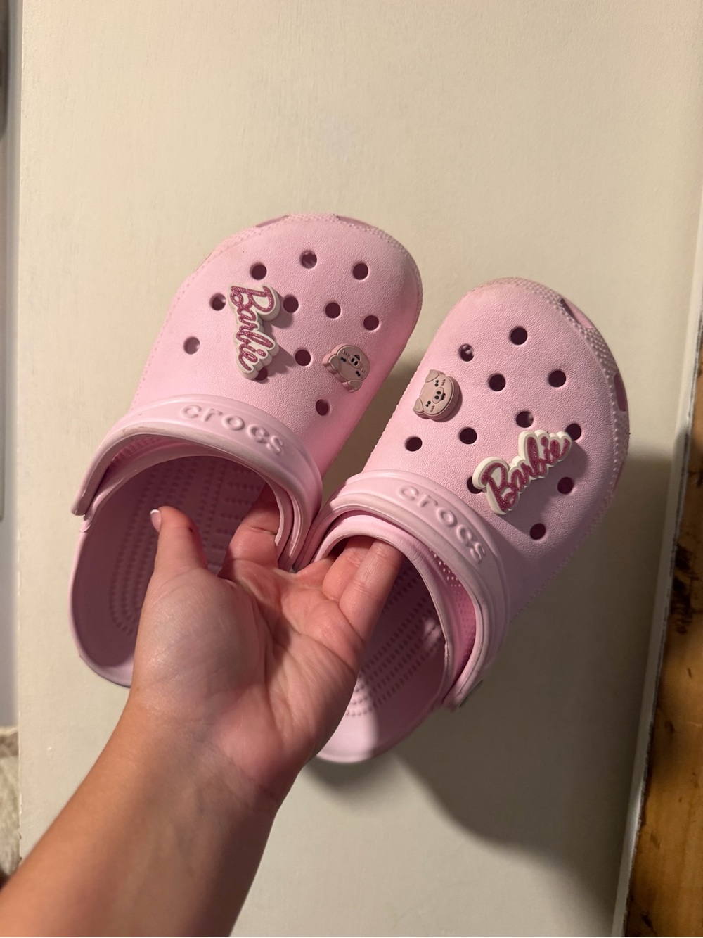 CROCS Kids' Pink Barbie Charm Clogs